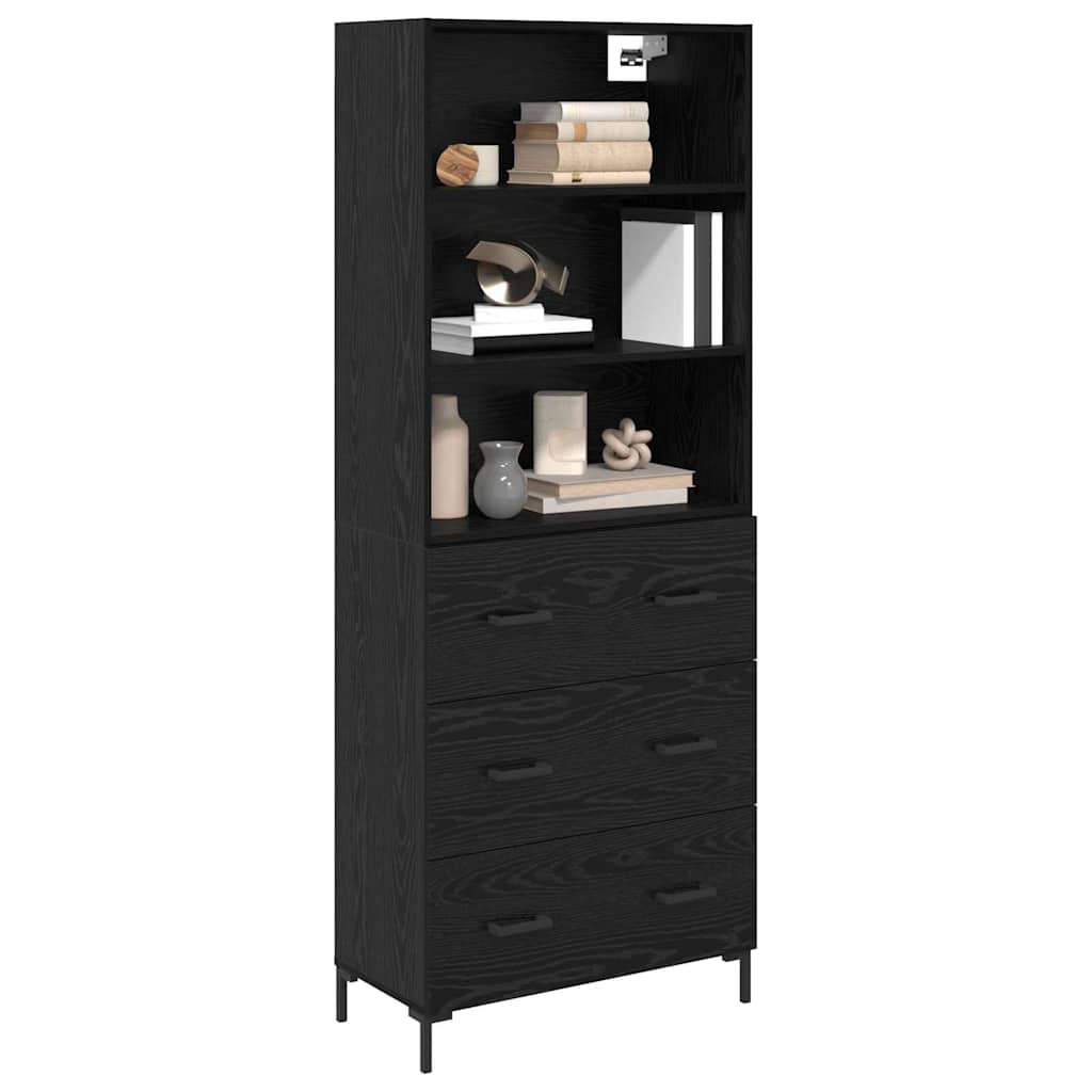 Highboard Black Oak 69.5 x 34 x 180 cm Engineered Wood