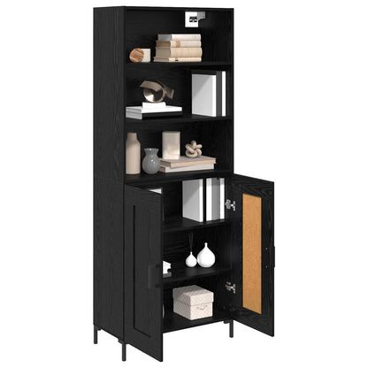 Highboard Black Oak 69.5 x 34 x 180 cm Engineered Wood