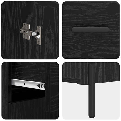 Highboard Black Oak 69.5 x 34 x 180 cm Engineered Wood