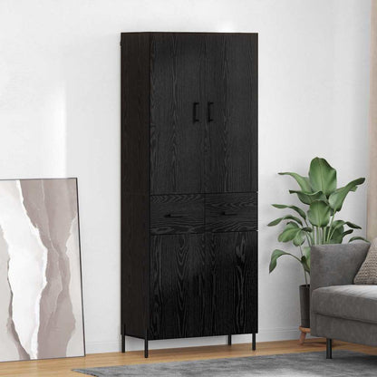 Highboard Black Oak 69.5 x 34 x 180 cm Engineered Wood