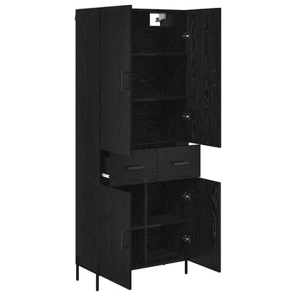 Highboard Black Oak 69.5 x 34 x 180 cm Engineered Wood