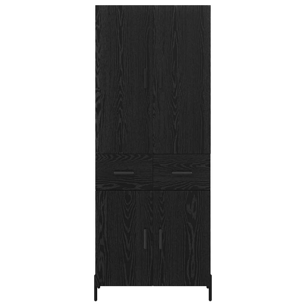 Highboard Black Oak 69.5 x 34 x 180 cm Engineered Wood
