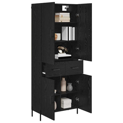 Highboard Black Oak 69.5 x 34 x 180 cm Engineered Wood