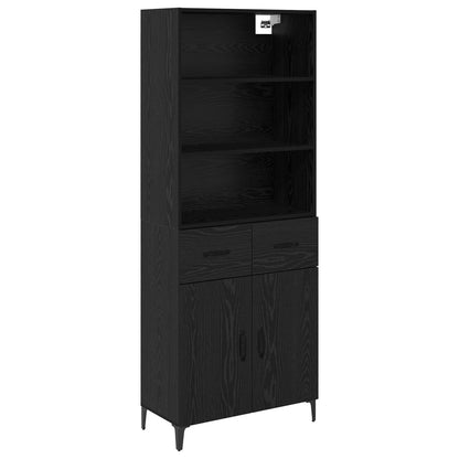 Highboard Black Oak 69.5 x 34 x 180 cm Engineered Wood