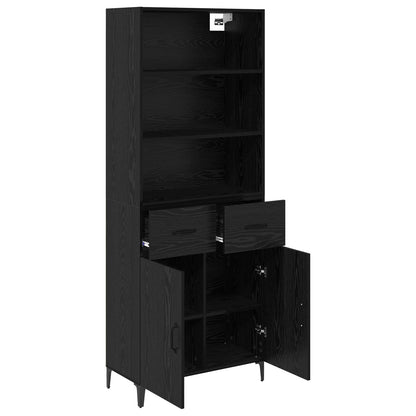 Highboard Black Oak 69.5 x 34 x 180 cm Engineered Wood