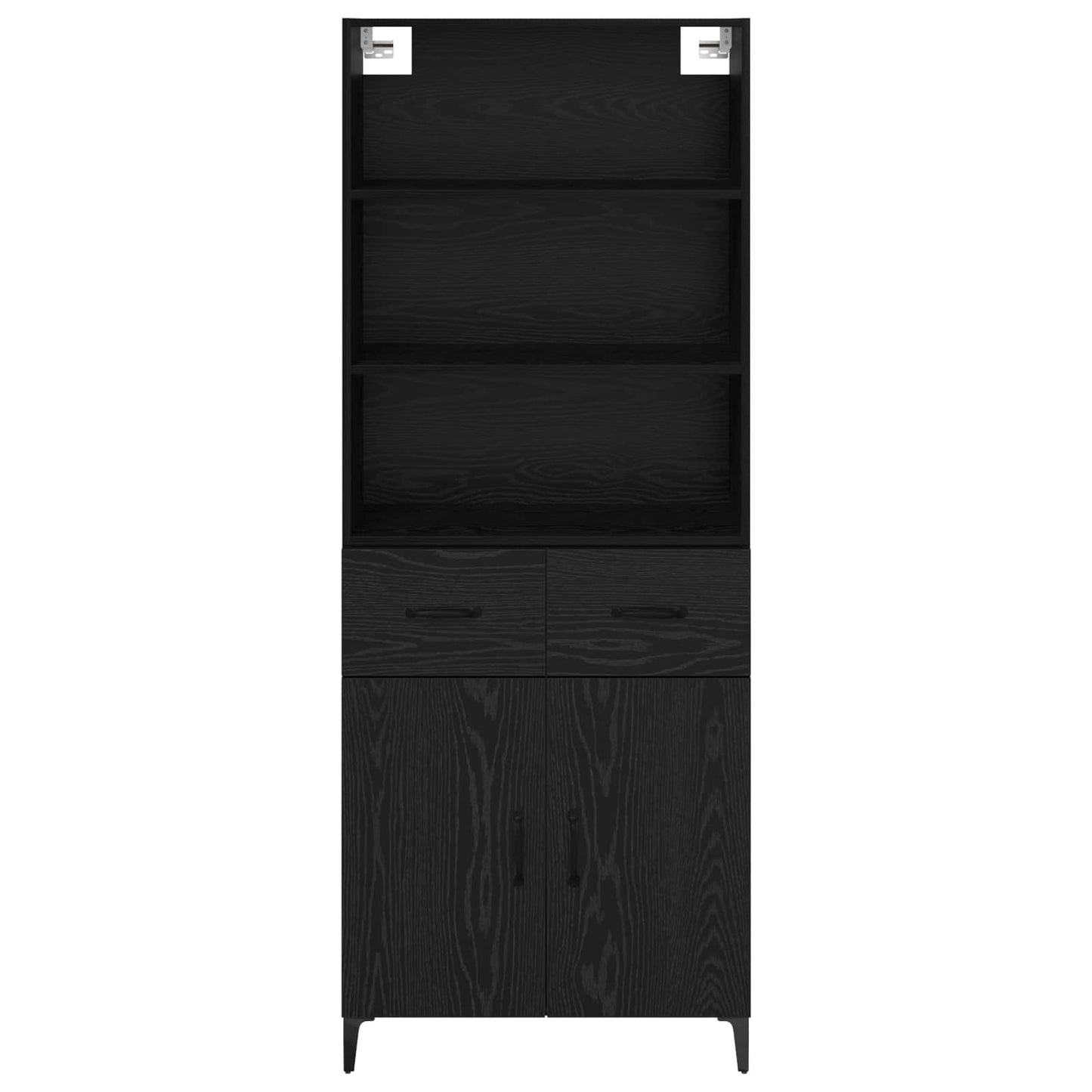 Highboard Black Oak 69.5 x 34 x 180 cm Engineered Wood