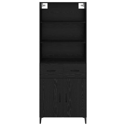 Highboard Black Oak 69.5 x 34 x 180 cm Engineered Wood