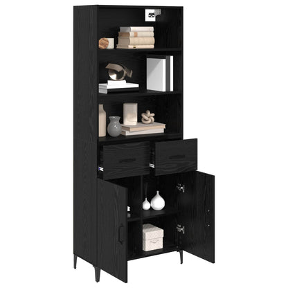 Highboard Black Oak 69.5 x 34 x 180 cm Engineered Wood
