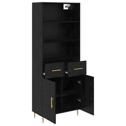 Highboard Black Oak 69.5 x 34 x 180 cm Engineered Wood