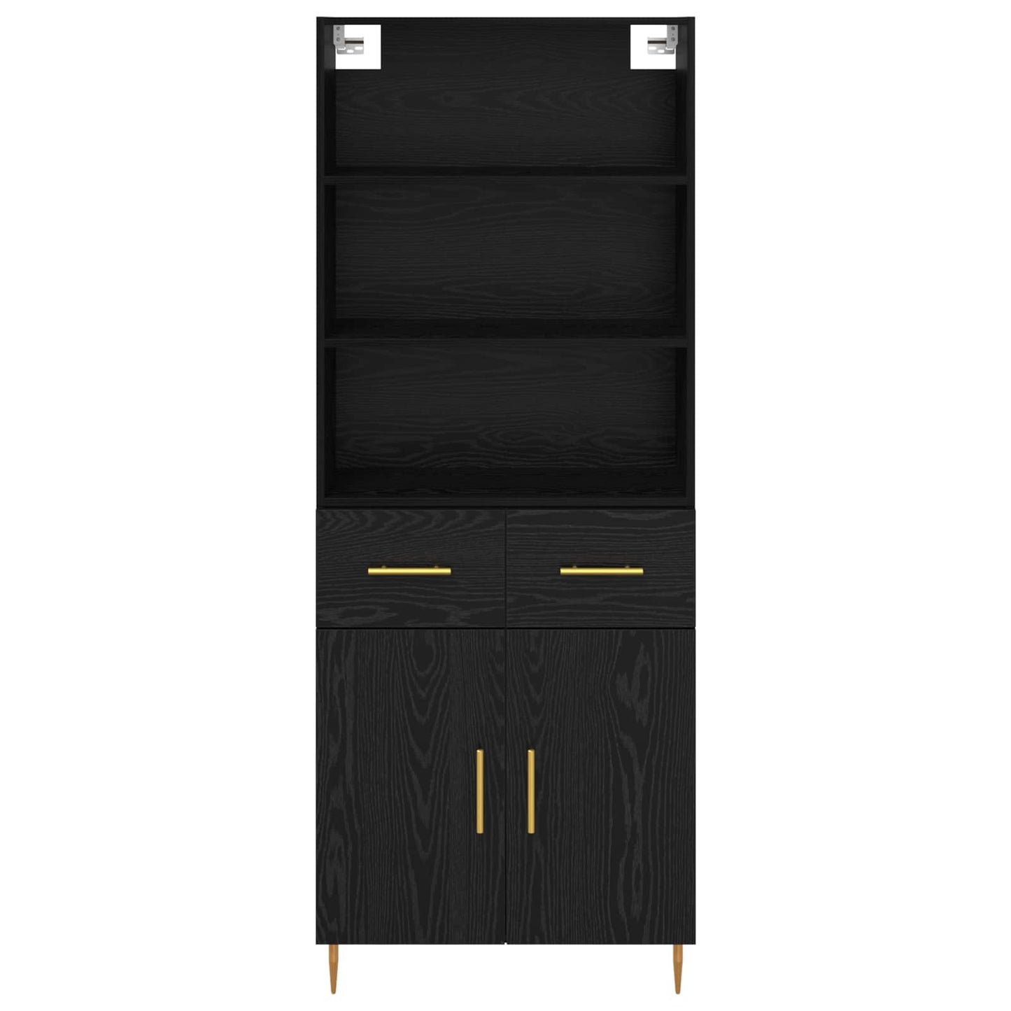 Highboard Black Oak 69.5 x 34 x 180 cm Engineered Wood
