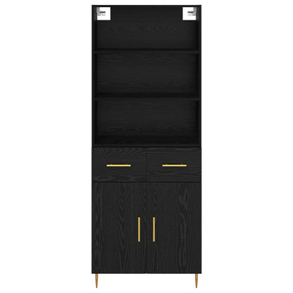 Highboard Black Oak 69.5 x 34 x 180 cm Engineered Wood