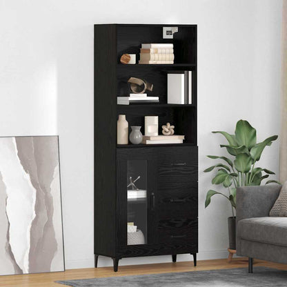 Highboard Black Oak 69.5 x 34 x 180 cm Engineered Wood
