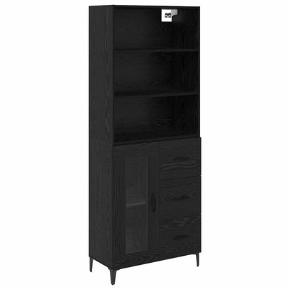 Highboard Black Oak 69.5 x 34 x 180 cm Engineered Wood