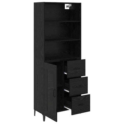 Highboard Black Oak 69.5 x 34 x 180 cm Engineered Wood