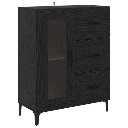 Highboard Black Oak 69.5 x 34 x 180 cm Engineered Wood