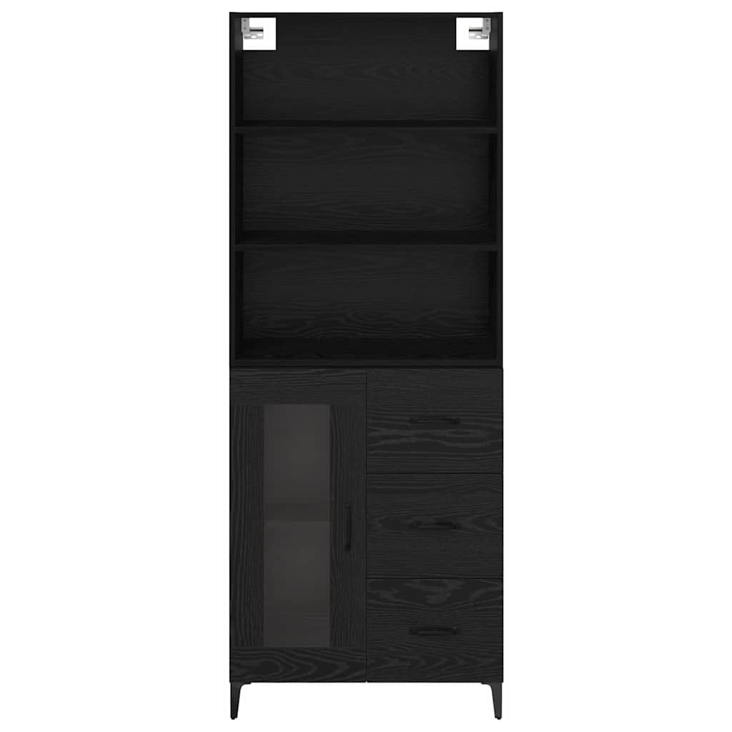 Highboard Black Oak 69.5 x 34 x 180 cm Engineered Wood