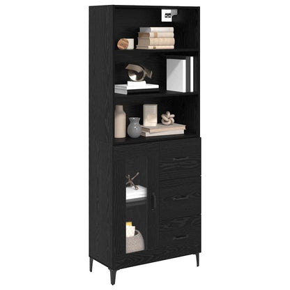 Highboard Black Oak 69.5 x 34 x 180 cm Engineered Wood