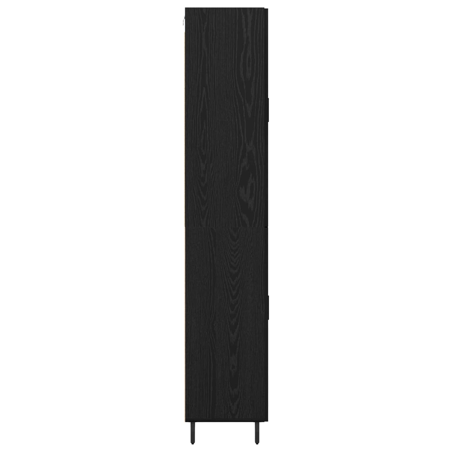 Highboard 2 pcs Black oak Engineered Wood and Glass