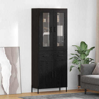 Highboard Black Oak 69.5 x 34 x 180 cm Engineered Wood