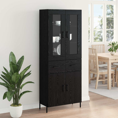 Highboard Black Oak 69.5 x 34 x 180 cm Engineered Wood