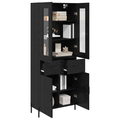 Highboard Black Oak 69.5 x 34 x 180 cm Engineered Wood
