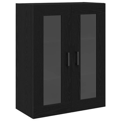 Highboard 2 pcs Black Oak Engineered Wood