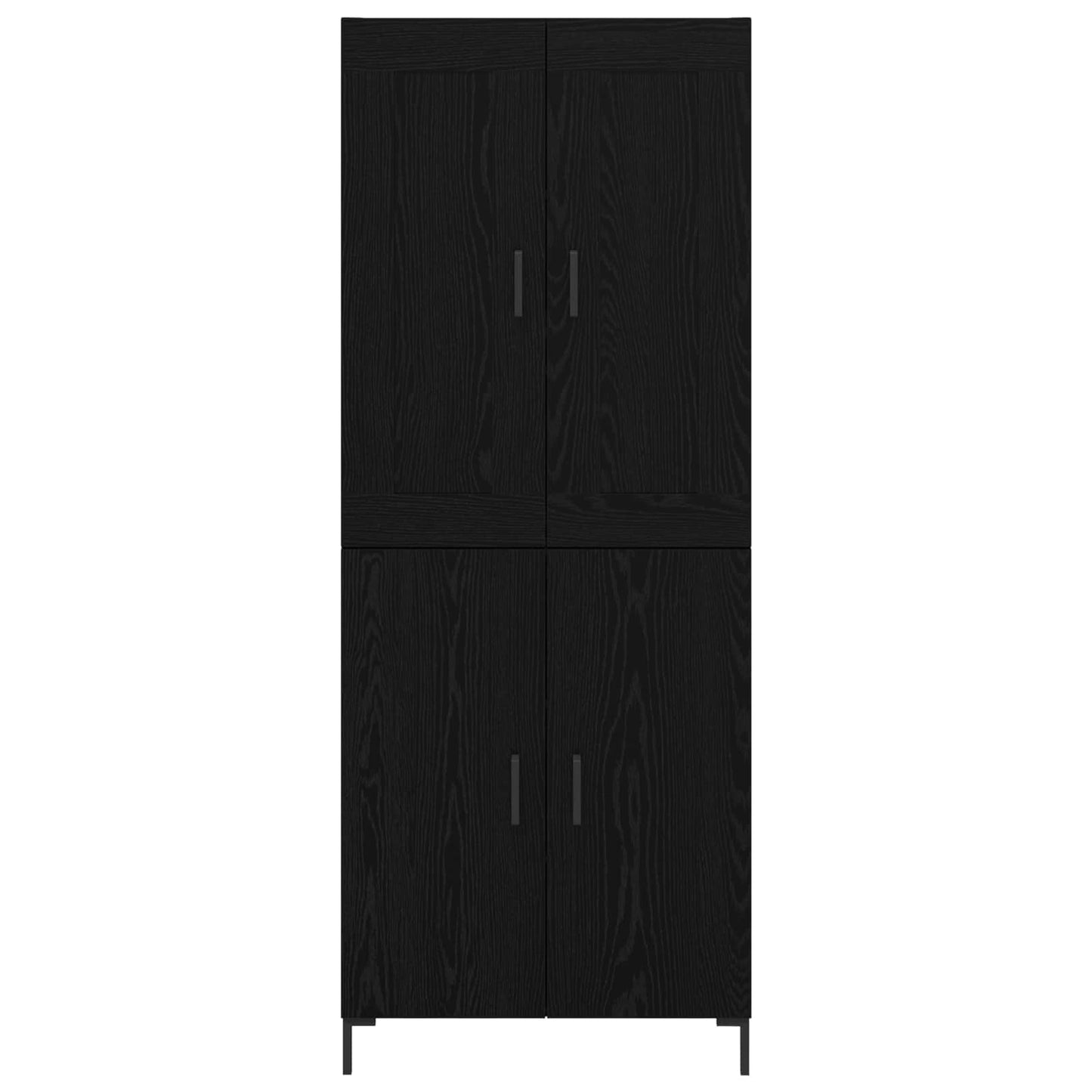 Highboard 2 pcs Black Oak Engineered Wood