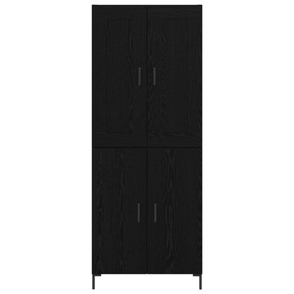 Highboard 2 pcs Black Oak Engineered Wood