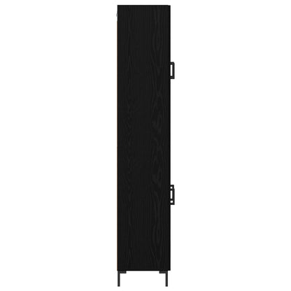 Highboard 2 pcs Black Oak Engineered Wood