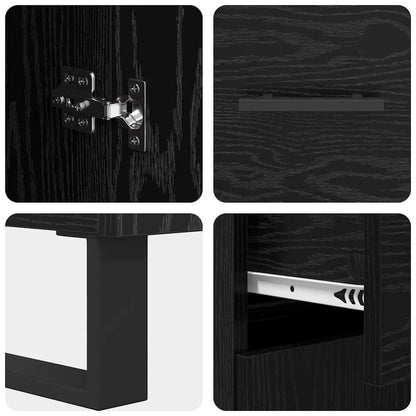 Highboard Black Oak 69.5 x 34 x 180 cm Engineered Wood