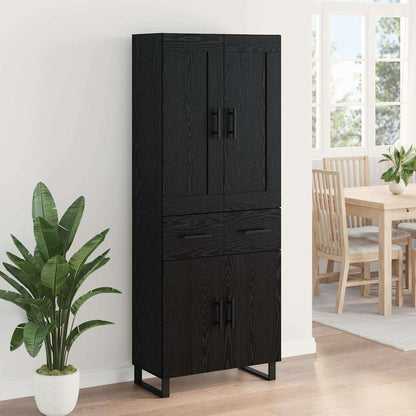 Highboard Black Oak 69.5 x 34 x 180 cm Engineered Wood
