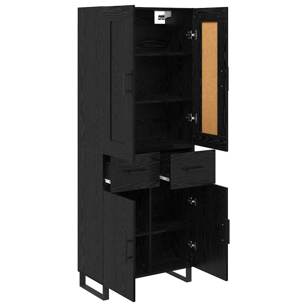 Highboard Black Oak 69.5 x 34 x 180 cm Engineered Wood