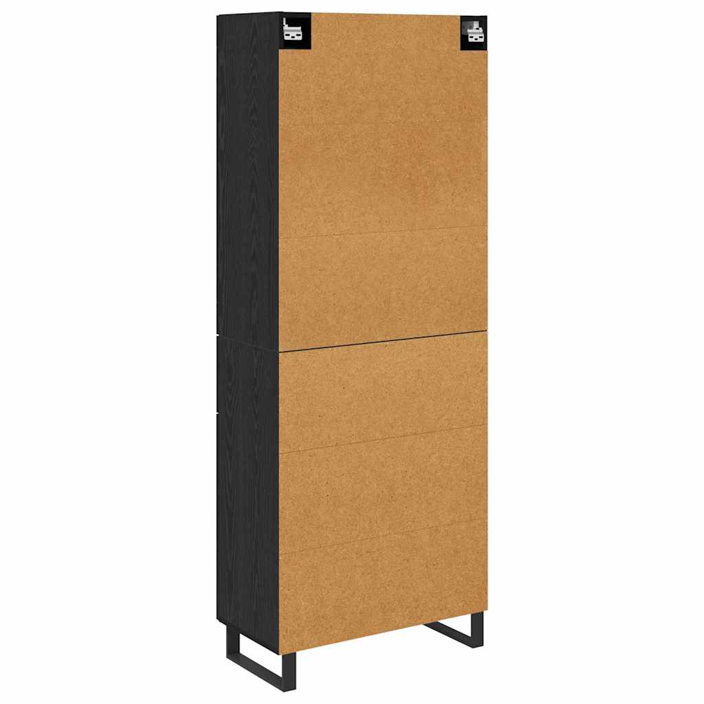 Highboard Black Oak 69.5 x 34 x 180 cm Engineered Wood
