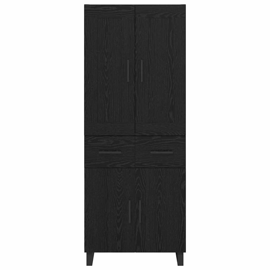 Highboard Black Oak 69.5 x 34 x 180 cm Engineered Wood