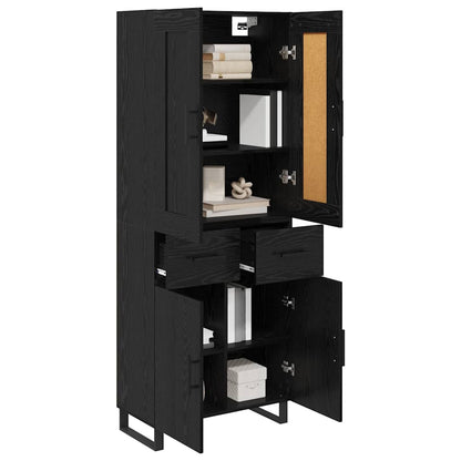 Highboard Black Oak 69.5 x 34 x 180 cm Engineered Wood