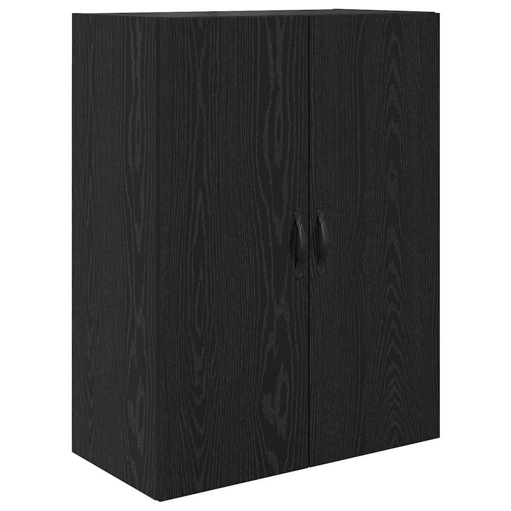 Highboard 2 pcs Black Oak Engineered Wood and Glass