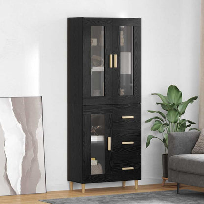 Highboard Black Oak 69.5 x 34 x 180 cm Engineered Wood