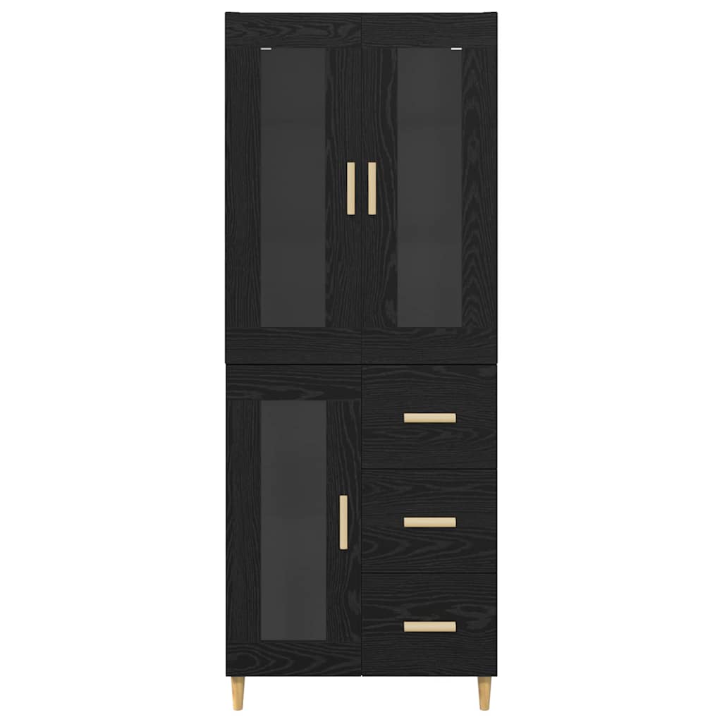 Highboard Black Oak 69.5 x 34 x 180 cm Engineered Wood