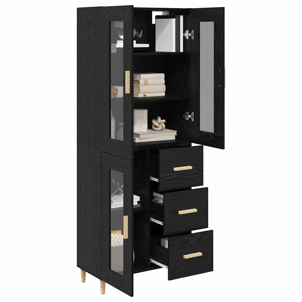 Highboard Black Oak 69.5 x 34 x 180 cm Engineered Wood