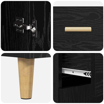 Highboard Black Oak 69.5 x 34 x 180 cm Engineered Wood