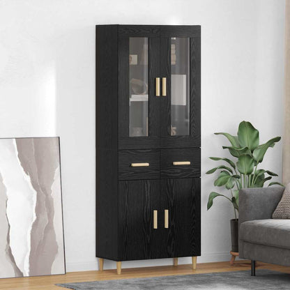 Highboard Black Oak 69.5 x 34 x 180 cm Engineered Wood