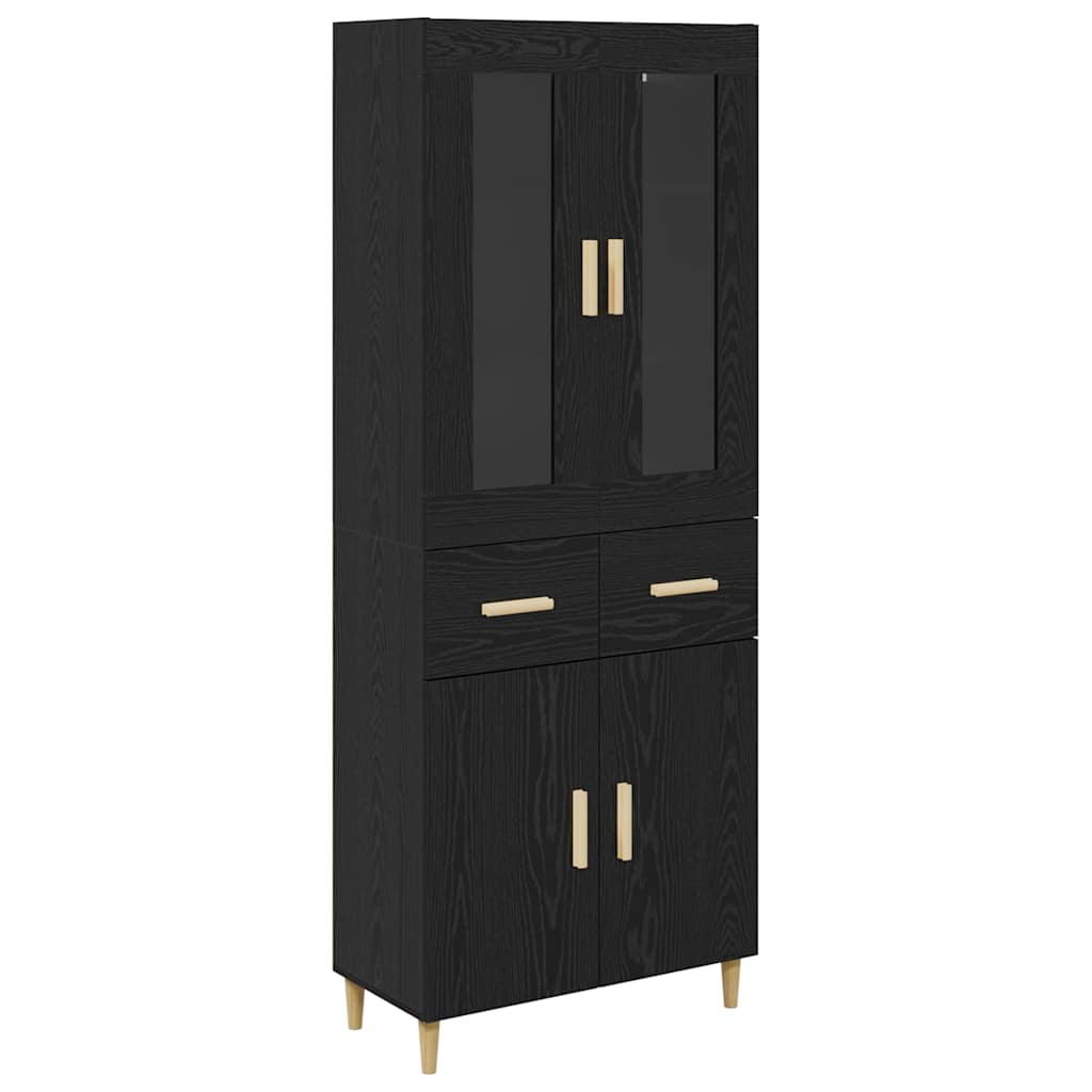 Highboard Black Oak 69.5 x 34 x 180 cm Engineered Wood