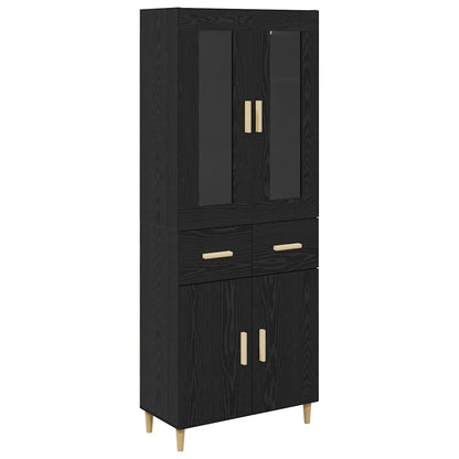 Highboard Black Oak 69.5 x 34 x 180 cm Engineered Wood