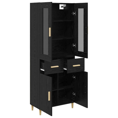 Highboard Black Oak 69.5 x 34 x 180 cm Engineered Wood