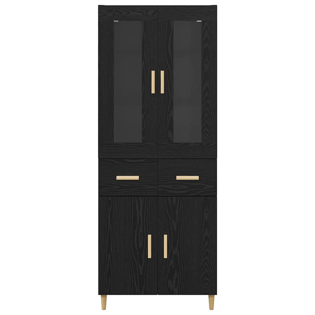 Highboard Black Oak 69.5 x 34 x 180 cm Engineered Wood