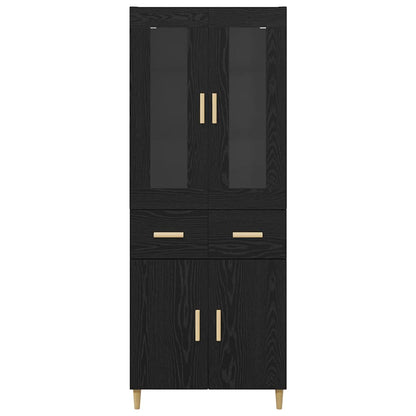 Highboard Black Oak 69.5 x 34 x 180 cm Engineered Wood