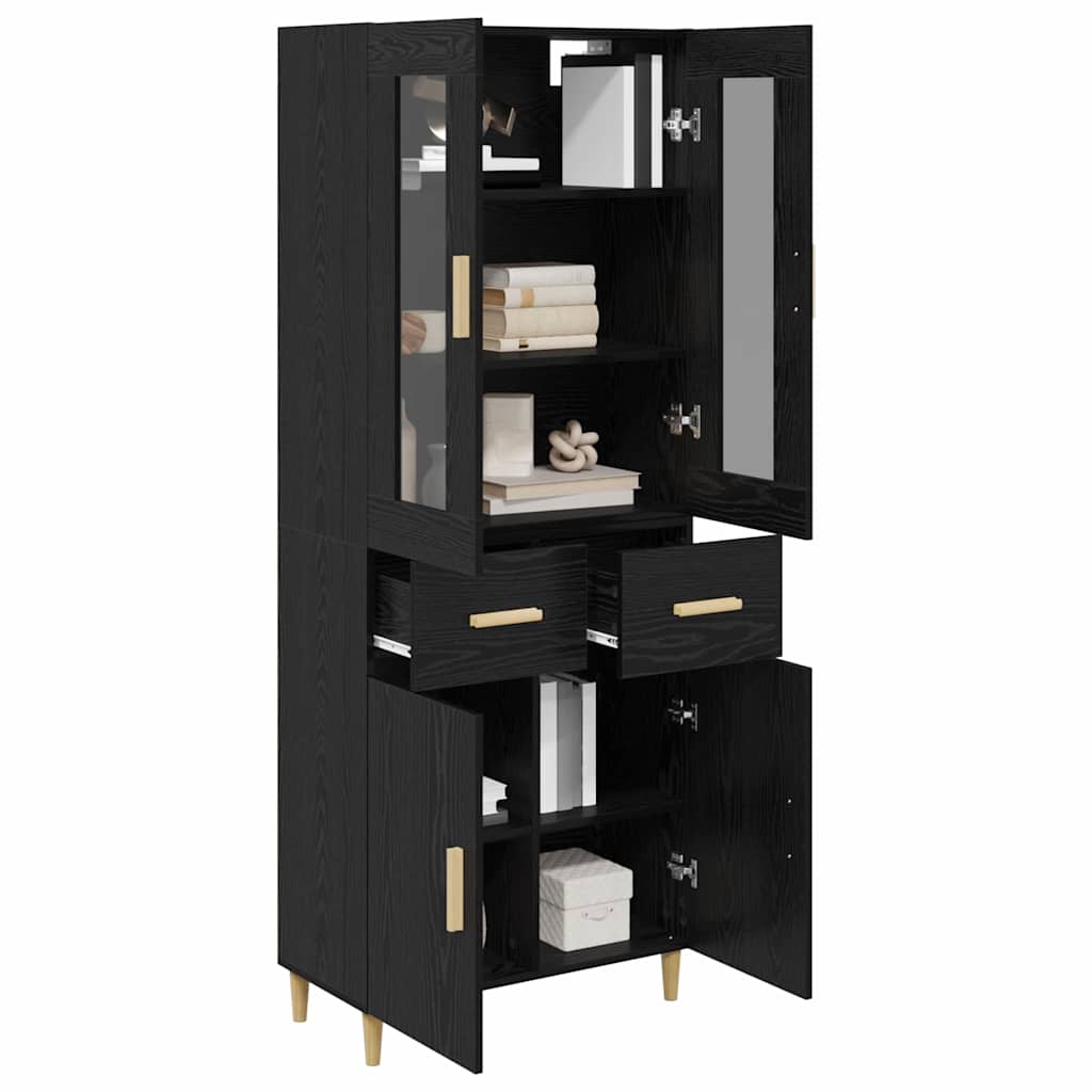 Highboard Black Oak 69.5 x 34 x 180 cm Engineered Wood