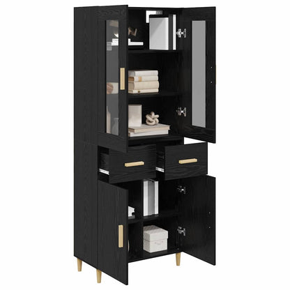 Highboard Black Oak 69.5 x 34 x 180 cm Engineered Wood