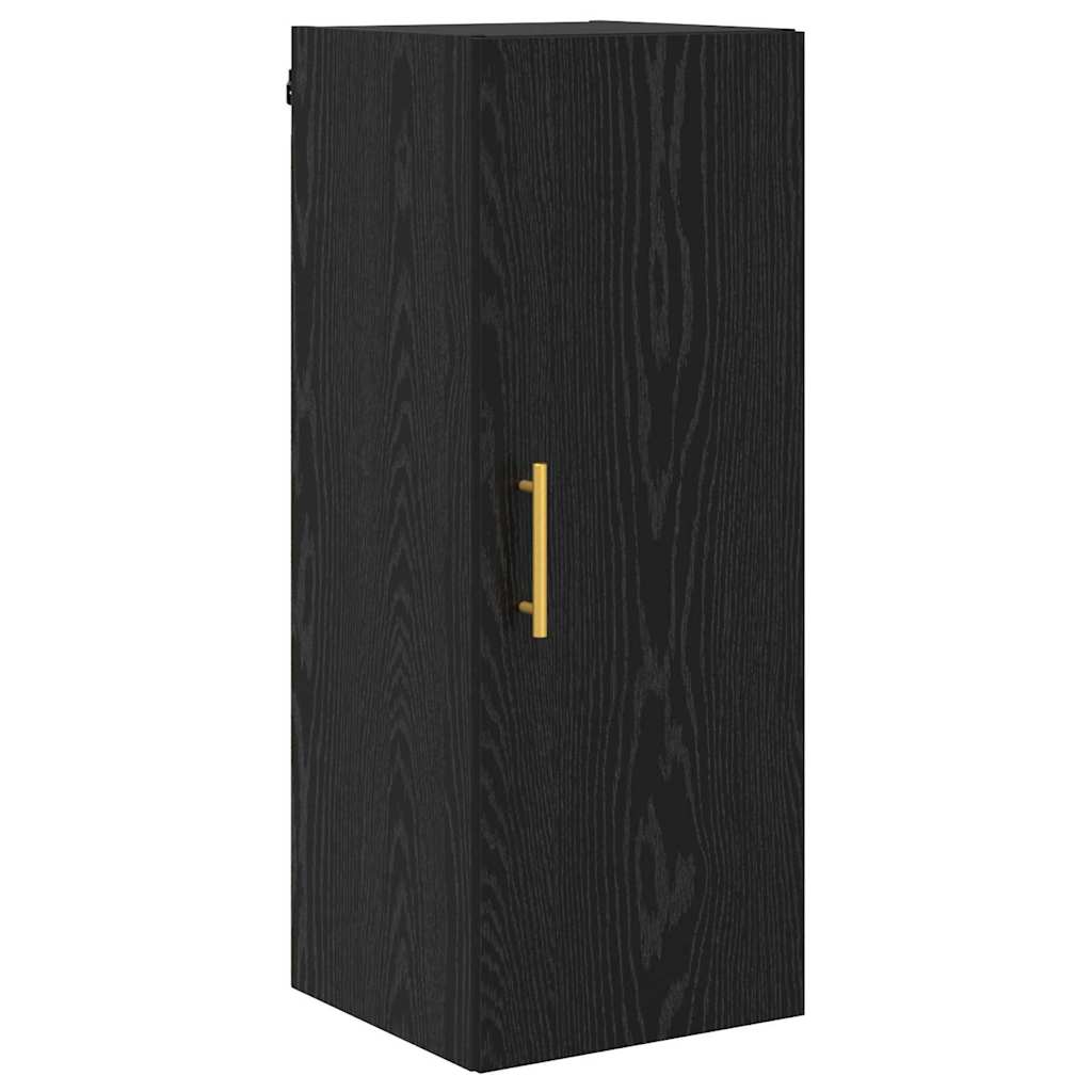 Highboard 2 pcs Black Oak Engineered Wood