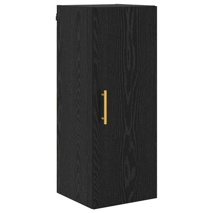Highboard 2 pcs Black Oak Engineered Wood